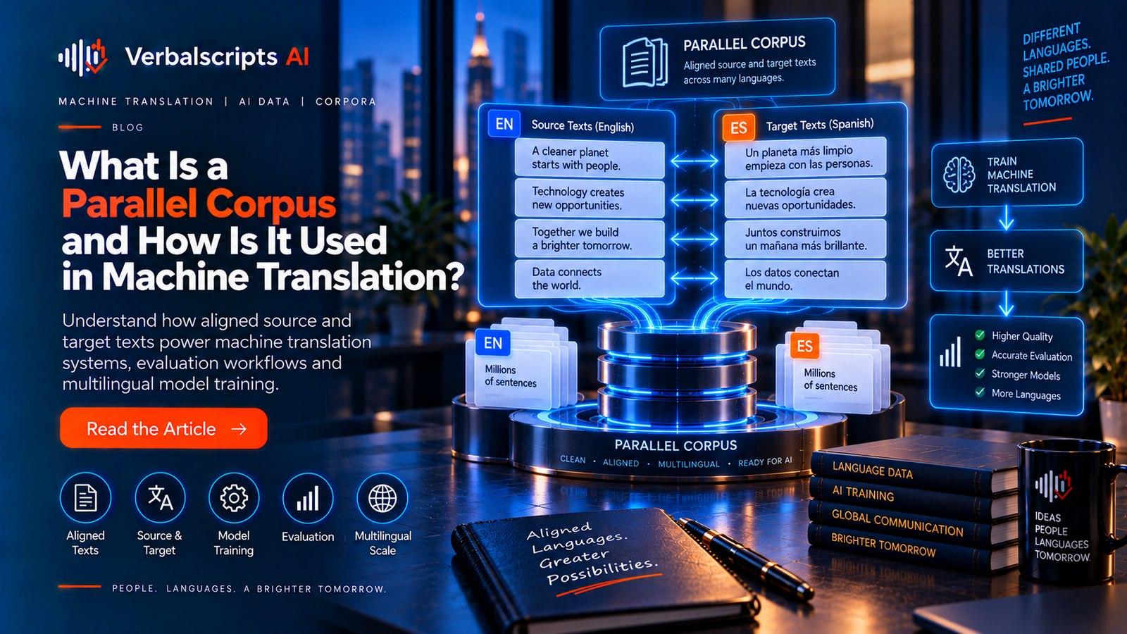 Editorial illustration for What Is a Parallel Corpus and How Is It Used in Machine Translation?