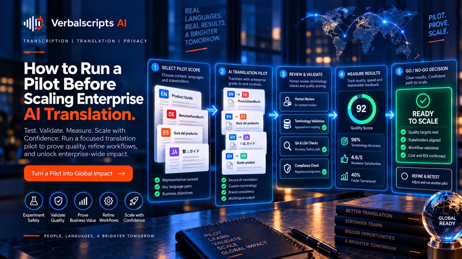 Editorial illustration for How to Run a Pilot Before Scaling Enterprise AI Translation