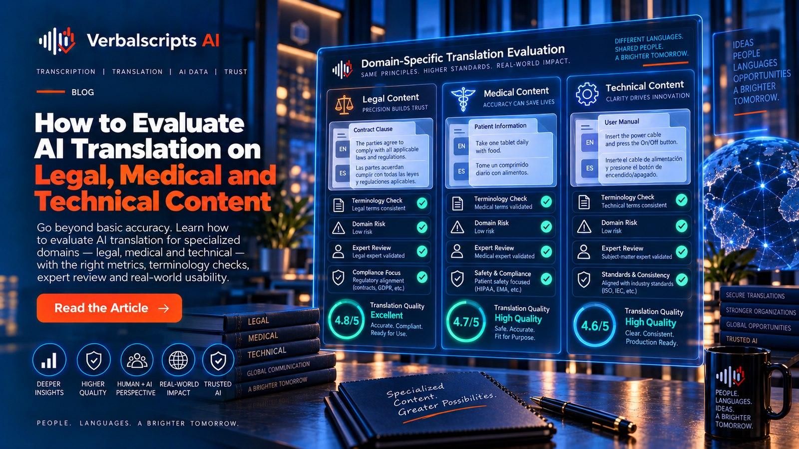 Editorial illustration for How to Evaluate AI Translation on Legal, Medical and Technical Content
