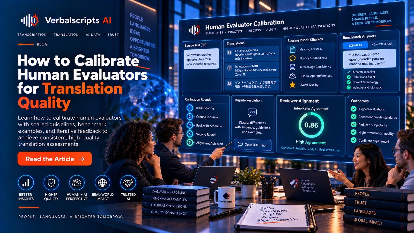 Editorial illustration for How to Calibrate Human Evaluators for Translation Quality